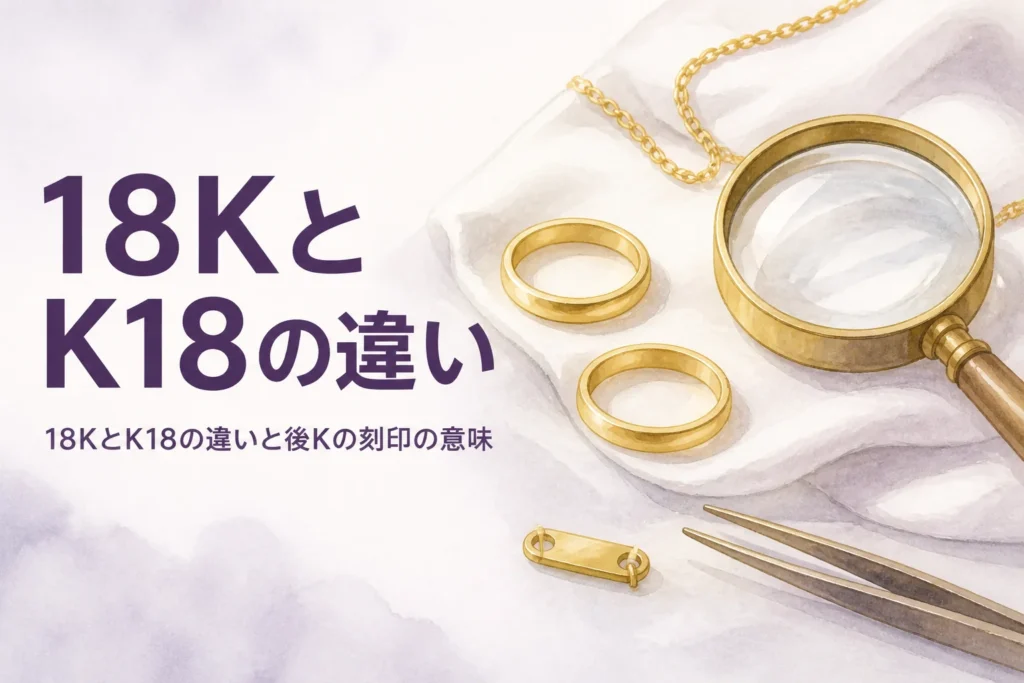 18KとK18の違いを解説する記事のアイキャッチ