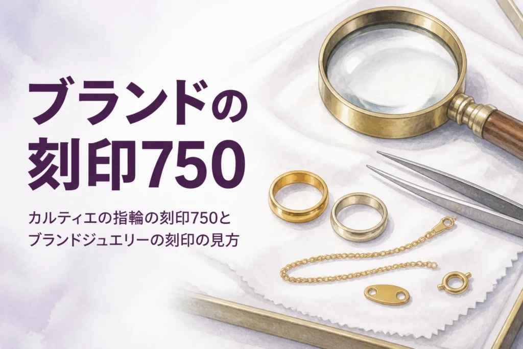 カルティエの指輪の刻印750などブランドジュエリーの刻印を解説する記事のアイキャッチ