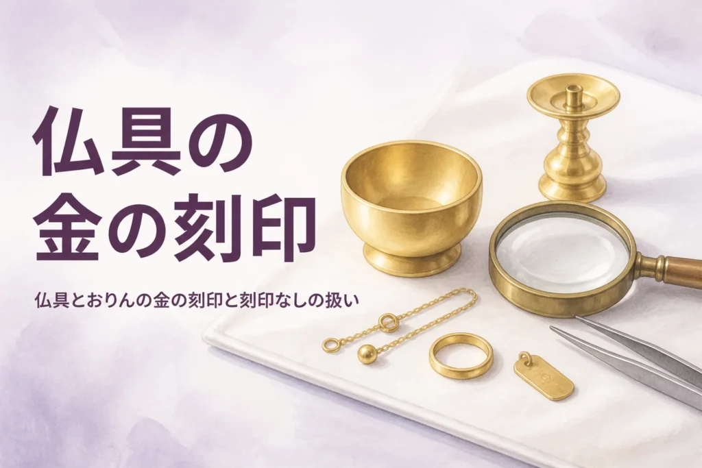 仏具の金の刻印の見方を表すアイキャッチ