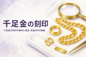 千足金の刻印の意味を解説する記事のアイキャッチ