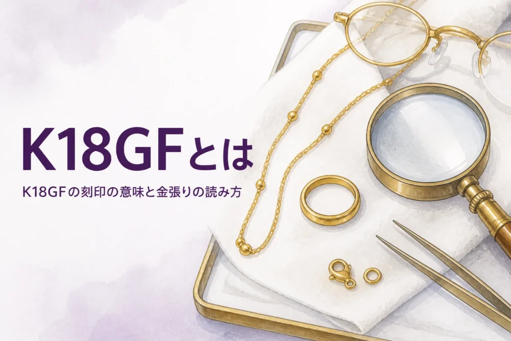 K18GFの刻印の意味と金張りを解説する記事のアイキャッチ