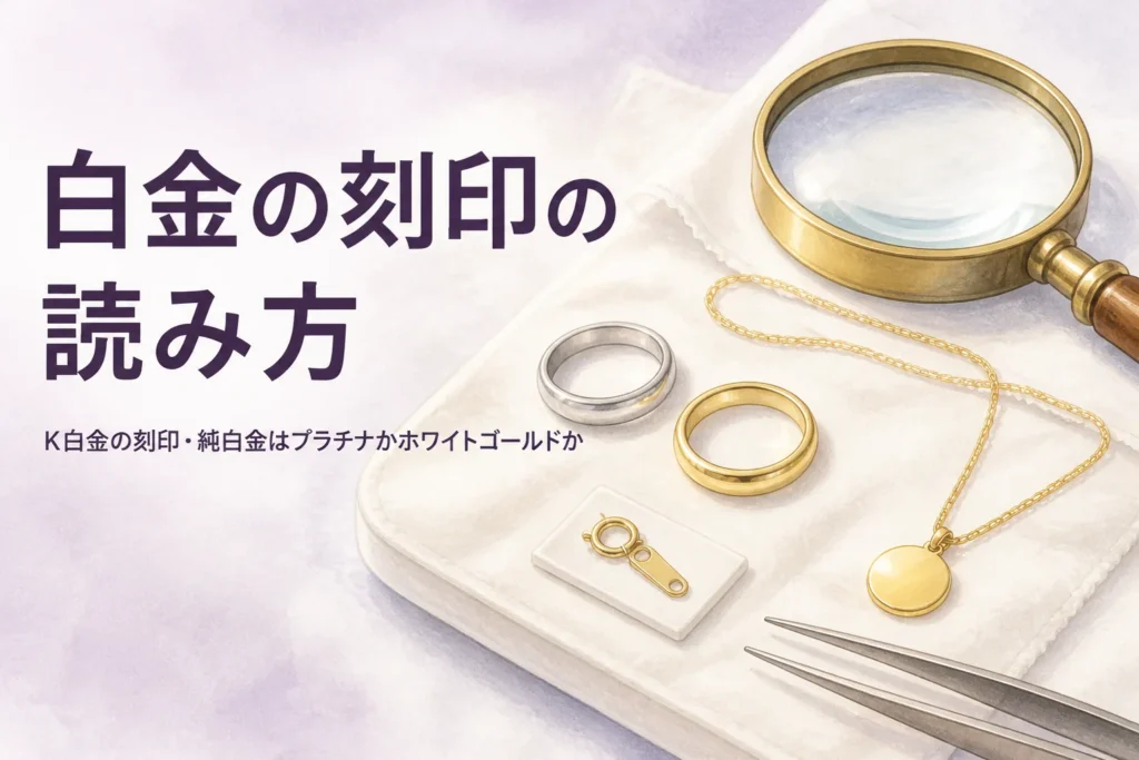 K白金・純白金の刻印の読み方を解説する記事のアイキャッチ