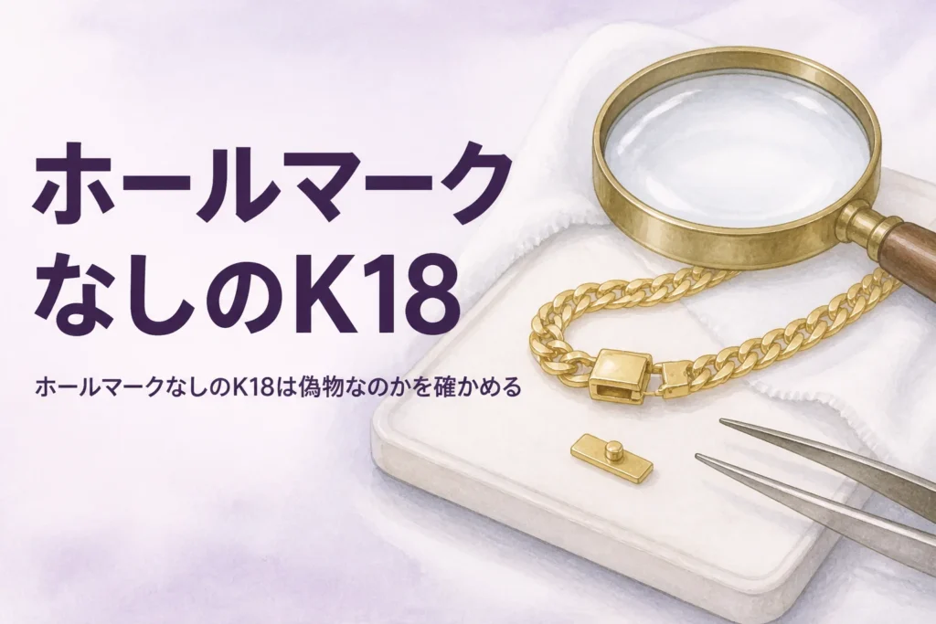 ホールマークなしのK18の金のネックレスを表すアイキャッチ