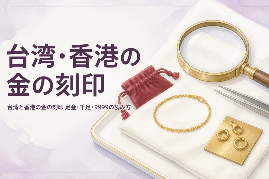台湾と香港の金の刻印の読み方を解説する記事のアイキャッチ