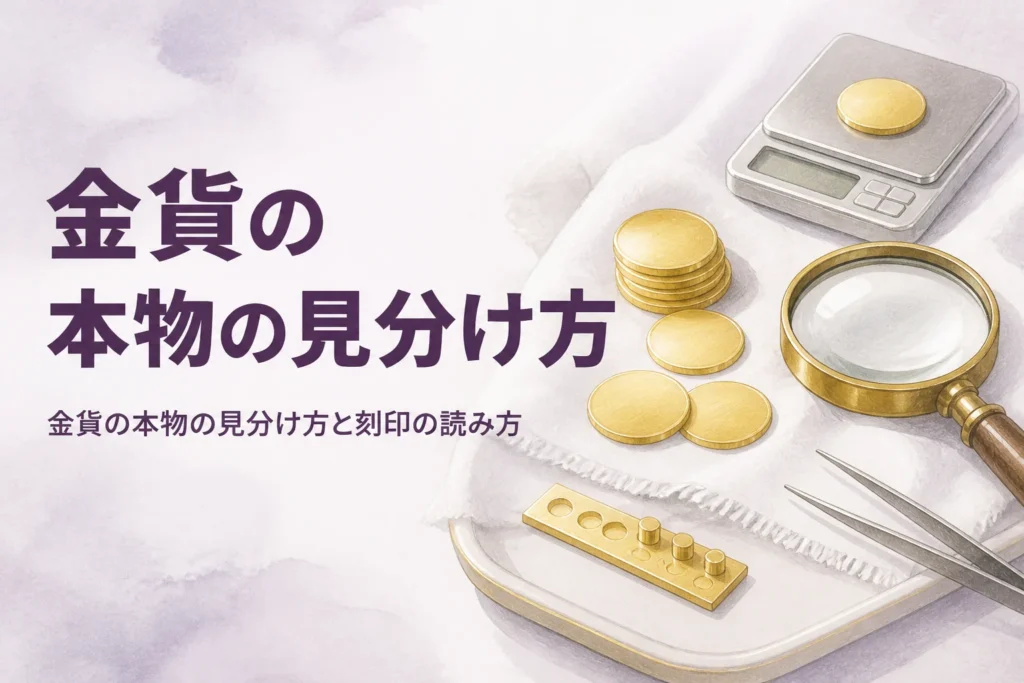 金貨の本物の見分け方を表すアイキャッチ
