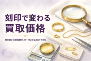 金の刻印ごとの買取価格の目安を解説する記事のアイキャッチ