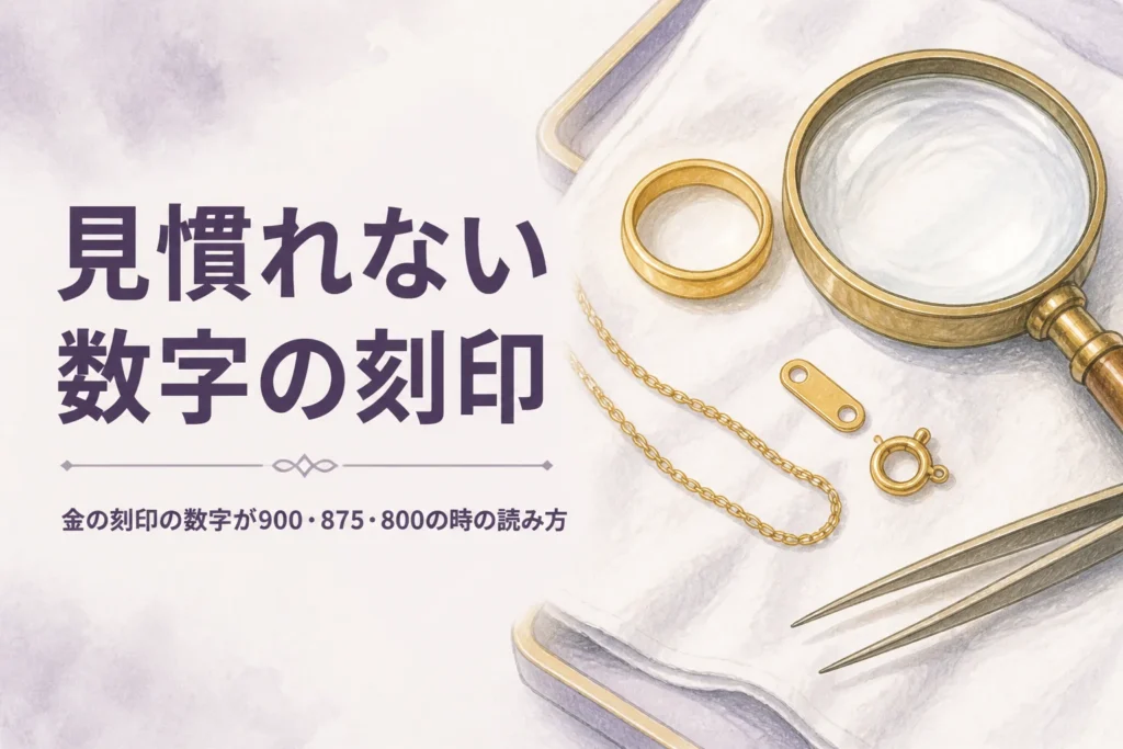 金の刻印の見慣れない数字の読み方を解説する記事のアイキャッチ