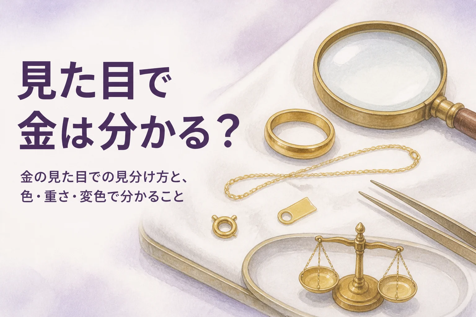 金の見た目での見分け方と限界を解説する記事のアイキャッチ