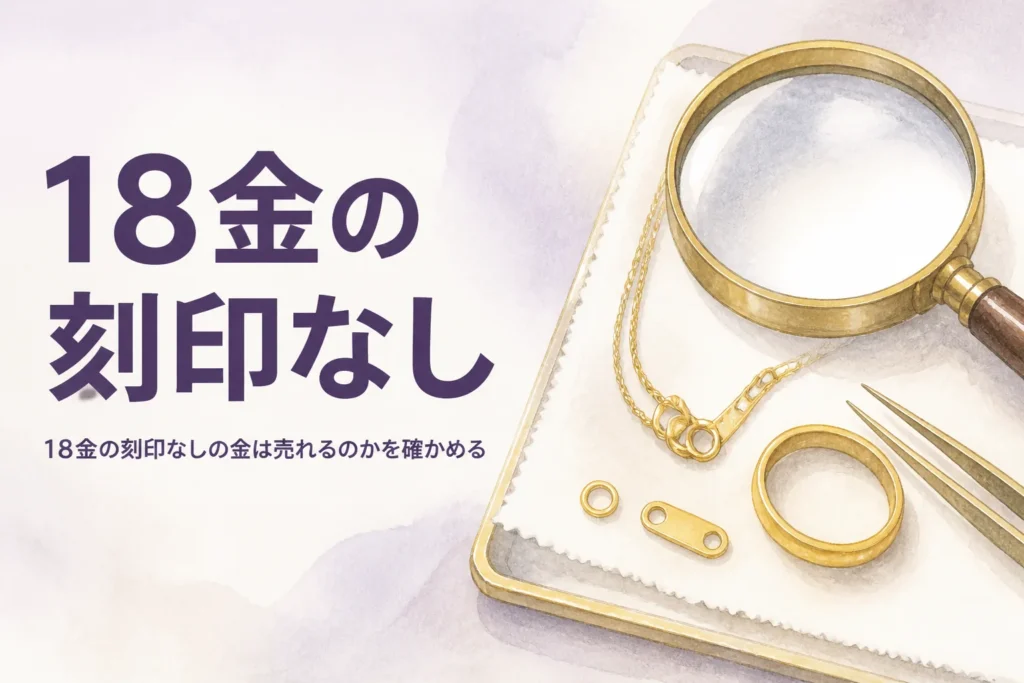 18金の刻印なしの金のネックレスを表すアイキャッチ