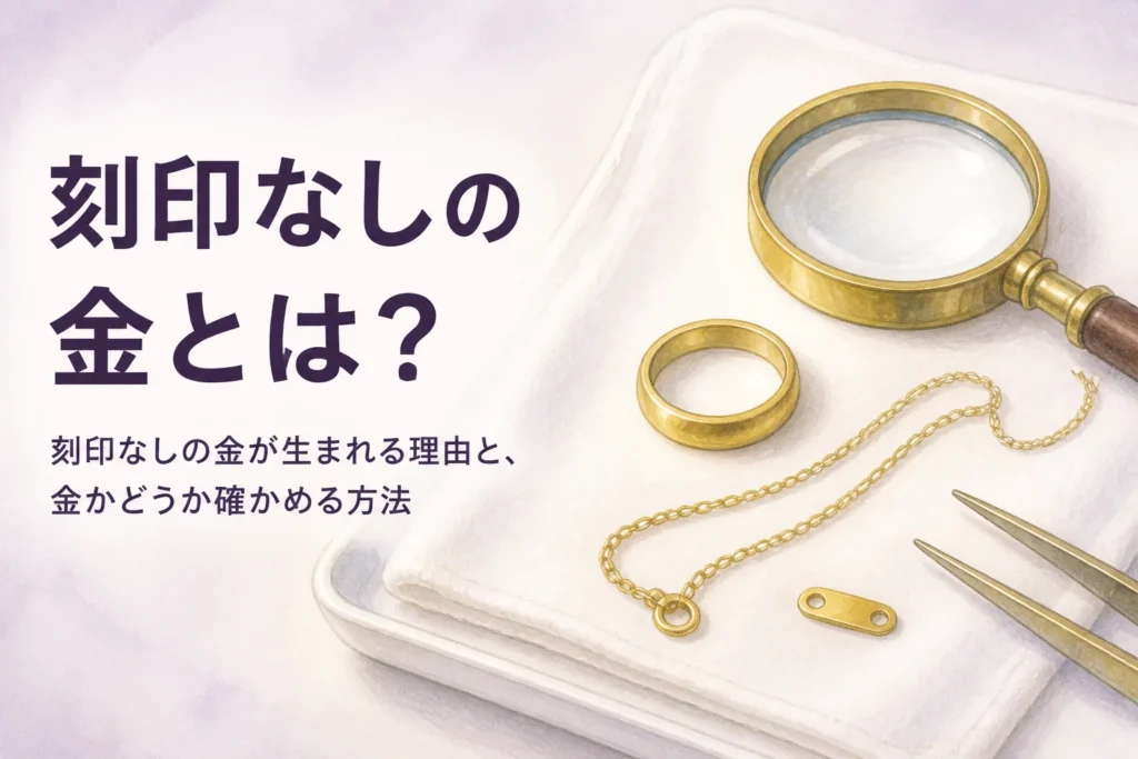 刻印なしの金の理由と確かめ方を解説する記事のアイキャッチ