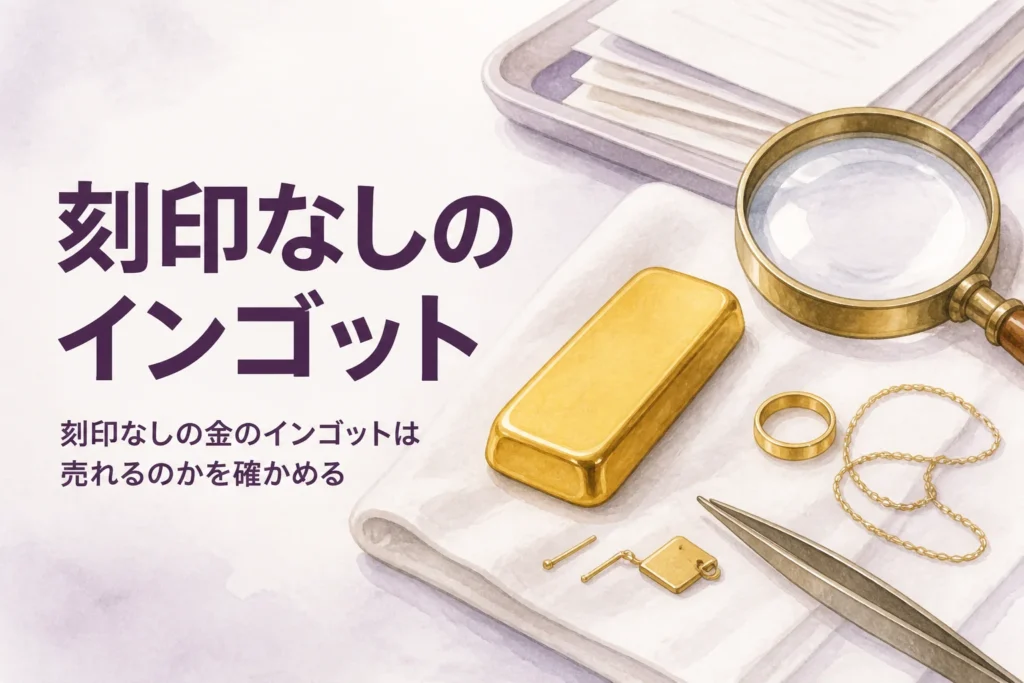 刻印なしの金のインゴットを表すアイキャッチ