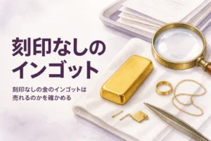 刻印なしの金のインゴットを表すアイキャッチ