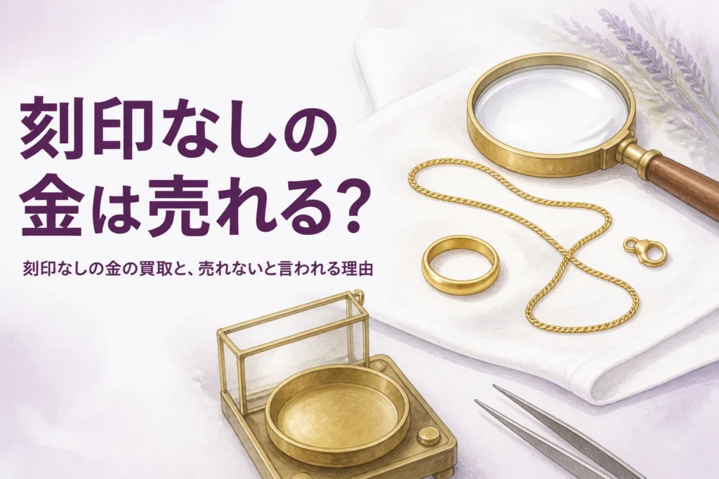 刻印なしの金の買取と査定の受け方を解説する記事のアイキャッチ