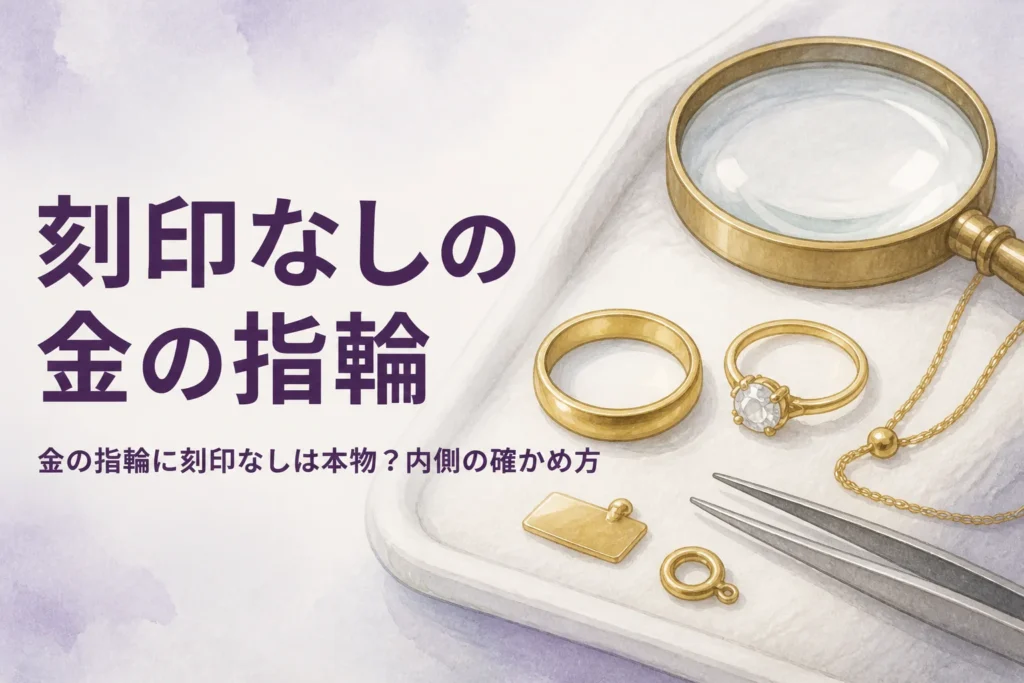 金の指輪に刻印なしの時の確かめ方を表すアイキャッチ