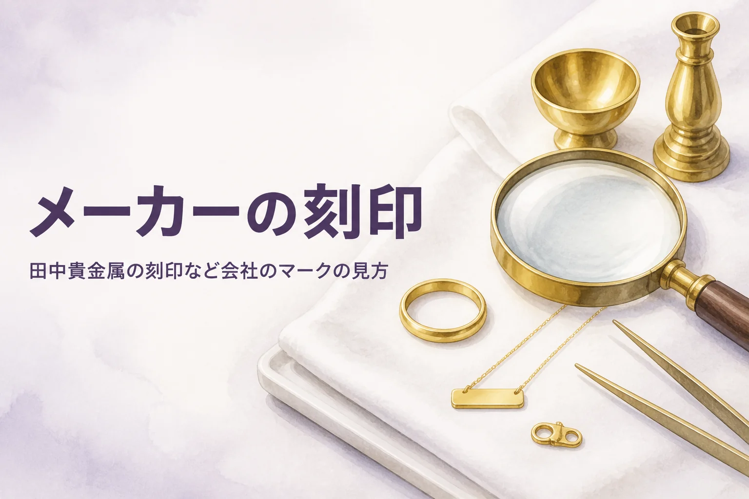 田中貴金属の刻印などメーカーマークの見方を表すアイキャッチ