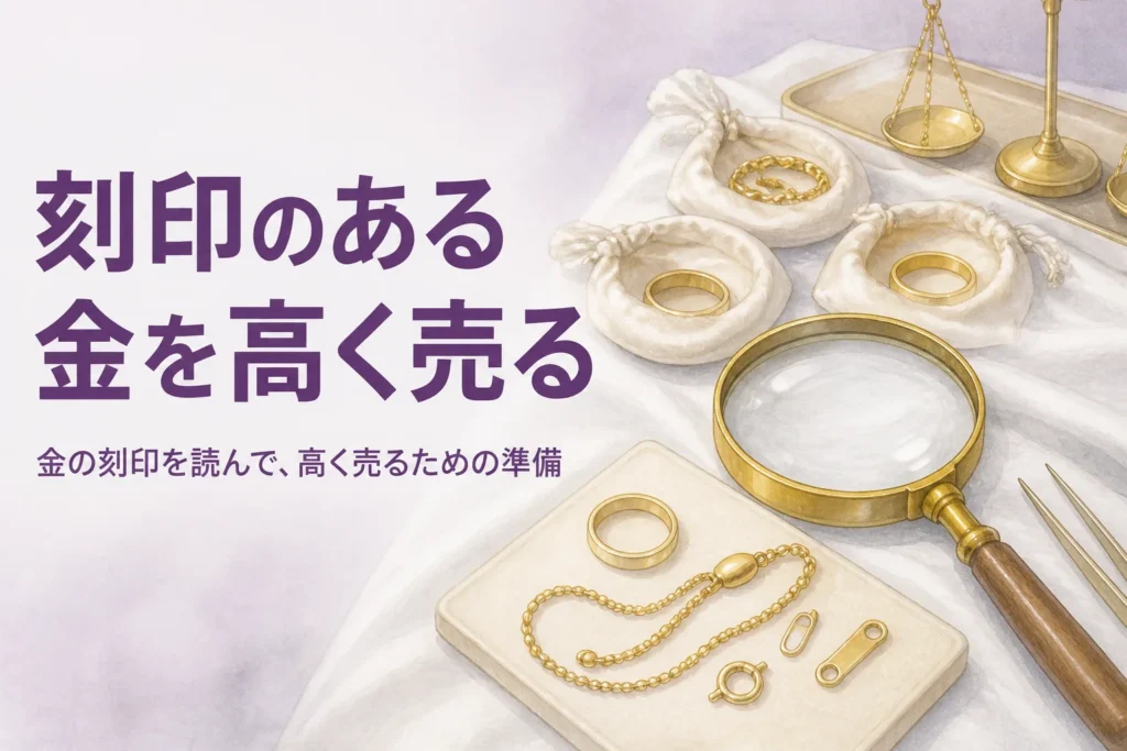 刻印のある金を高く売るコツを解説する記事のアイキャッチ