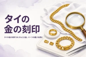 タイの金の刻印の見方を解説する記事のアイキャッチ
