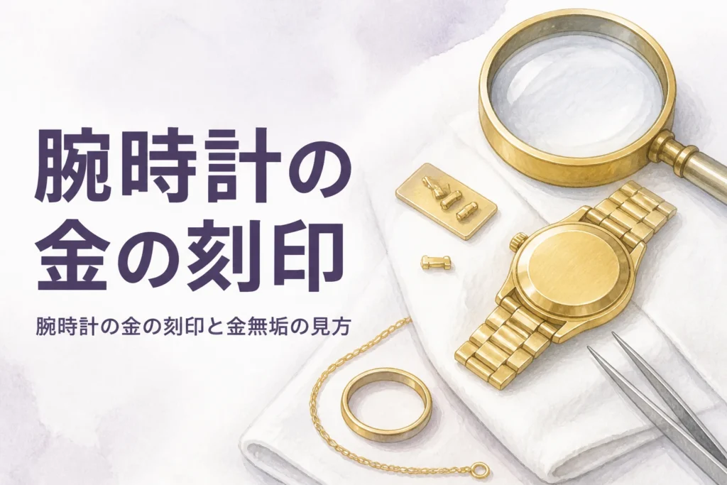 腕時計の金の刻印の見方を表すアイキャッチ